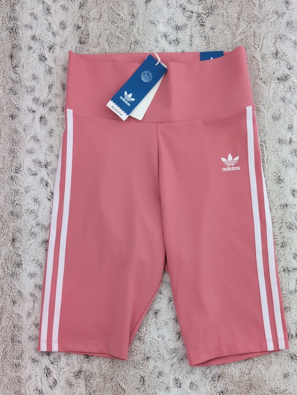 adidas Originals 3 Stripes High Waist Hazy Rose Bike Shorts
